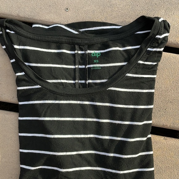 Dip Black and White Stripe Short Sleeve Tee Shirt - Picture 3 of 3